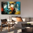 thumbnail image 6 of abstract portrait with a blend of blue and yellow hues Poster Decorative Painting Canvas Wall Art Living Room Posters Bedroom Painting,Frame-style,28×41inch (70×105cm), 6 of 8
