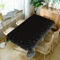 thumbnail image 5 of 60x84inches Black Silver Rectangle Tablecloth Silver Glitter Shiny Diamonds Printed Table Cloth Spill Proof Reusable Fabric Table Cover for Dinner Table Kitchen Birthday Banquet Party Decors, 5 of 7
