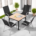 thumbnail image 2 of Dovov Outdoor Patio Dining Chairs Set of 4, Stackable Patio Chairs Textilene Outdoor High Back Armchairs, Black, 2 of 10