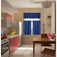 thumbnail image 1 of Juego de 3 cortinas opacas para cocina K33, color azul rey, con bolsillo para barra para baño, ventana corta, decoración del hogar, dos (2) paneles de lino + una (1) cenefa a juego., 1 of 5