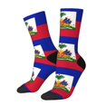thumbnail image 2 of Women'S Novelty Funny Crew Socks Men'S Haitian Flag Design Socks, 2 of 7