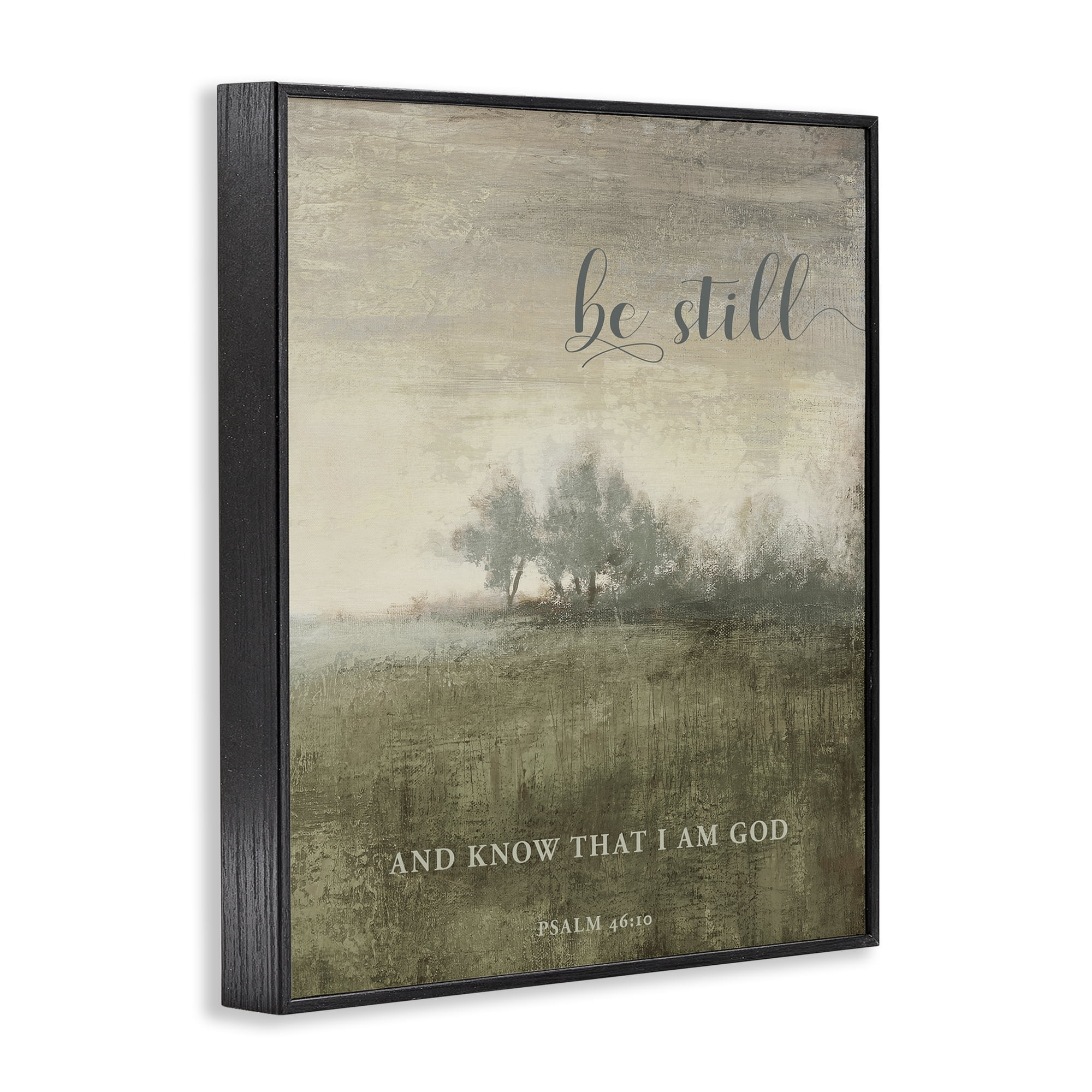 Stupell Industries Be Still Psalm 46:10 Black Framed Giclee Art, design by Michael Marcon