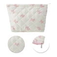 thumbnail image 4 of Unique Bargains 1 Pc Fashion Plaid Bow Makeup Bag for Organization Pink, 4 of 5