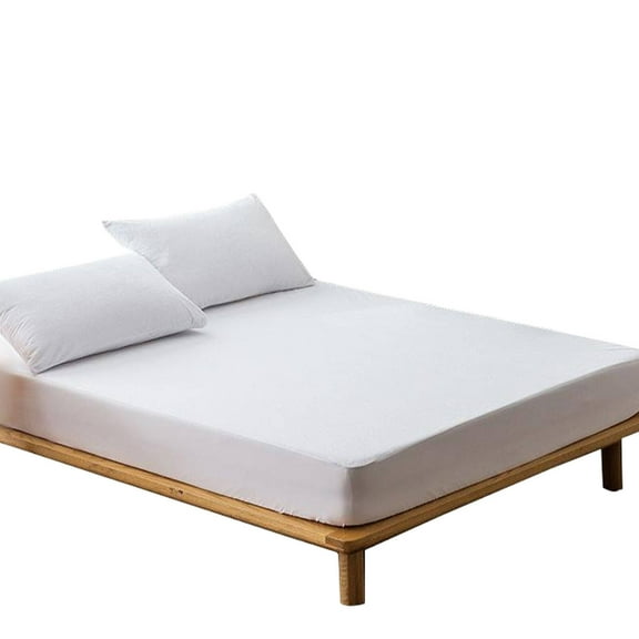 AUQ Mattress Protector,Waterproof Absorbent Mattress Pad with 360-Degree Elastic Design,Protective Mattress Cover Against Dust and Spills,Twin,White