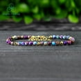 thumbnail image 3 of Sea Sediment Jasper 3.5mm Round Shape Smooth Cut Beads 7 inch Gold Plated Clasp Bracelet for men, women, unisex. Link Chain Stacking Bracelet.|LINK_06035, 3 of 6