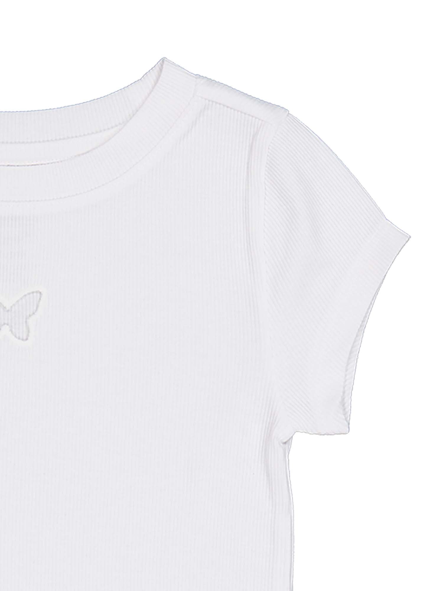 Wonder Nation Girls Cutout Rib Tee, Sizes 4-18 & Plus