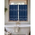 thumbnail image 4 of Rustic Botanical Bathroom Window Curtain, Japanese Herb on Navy Blue Simple Art Light Filtering Coffee Kitchen Curtains, Bedroom Living Room Curtains 2 Panel 84"x45", 4 of 6