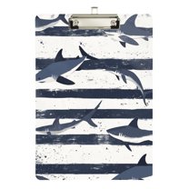 FORMRS Acrylic Clipboard with Low Profile Clip Standard A4 Letter Size, 12.5" x 9", Light Sharks