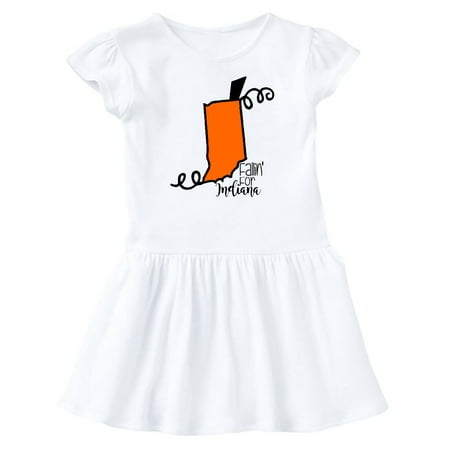 

Inktastic Fallin for Indiana Pumpkin Silhouette Gift Baby Girl Dress