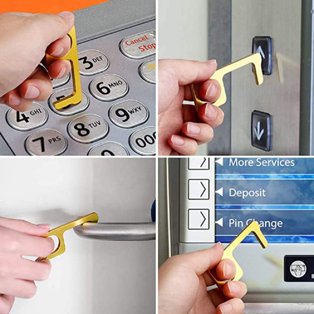5pcs No-Touch Door Opener & Closer Stylus Keep Hands Clean Portable Stick for Push The Elevator Button Keychain Tool Avoiding Contact with Elevator Buttons and Door Handles and Reusable