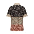 thumbnail image 5 of EINCcm Women's Shirts Short Sleeve Eyelet Lace Patchwork Collared V Neck Hollow Decor Elegant Shirt Button Down Tops, 5 of 5