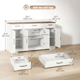 thumbnail image 3 of HOMCOM Sideboard Buffet Cabinet, 55" Farmhouse Kitchen Cabinet, White, 3 of 10