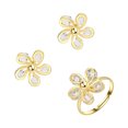 thumbnail image 2 of mtvxesu Rings Pearl Flower Earrings Set Ladies Jewelry Gift Sale, 2 of 7