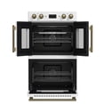 thumbnail image 5 of Forno Asti 30-Inch Double Electric Wall Oven with Upper French Doors in White & Antique Brass, 7.36 cu. ft. Dual True Convection, 7,200W, Air Fry, Sous Vide, Self-Clean, 5 of 15