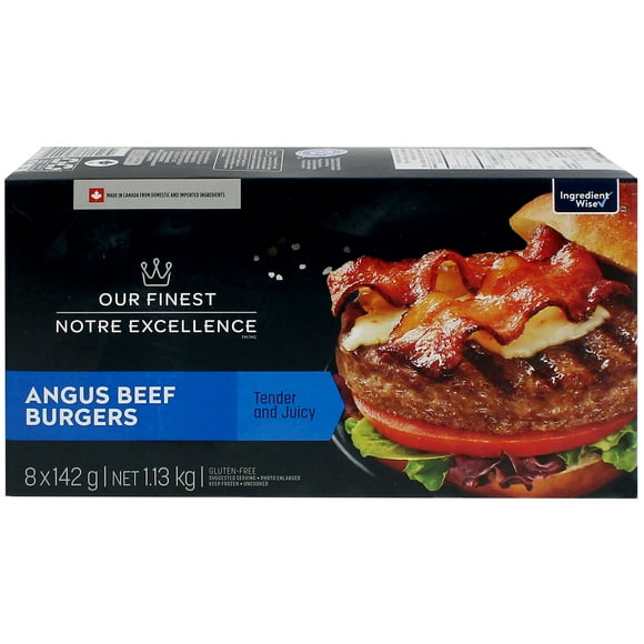 Our Finest Angus Beef Burgers, 8 x 142 g