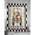 thumbnail image 5 of Fall Shower Curtain Gnome Pumpkin Truck Shower Curtains for Bathroom Thanksgiving Decor, Waterproof Polyester Shower Curtain Set with Hooks, Extra Long 72" x 78" Black White Plaid, 5 of 6
