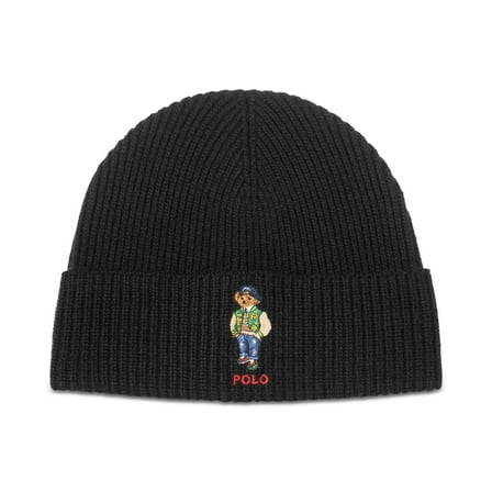 Polo Ralph Lauren Men's Signature Varsity Bear Beanie - Polo Black