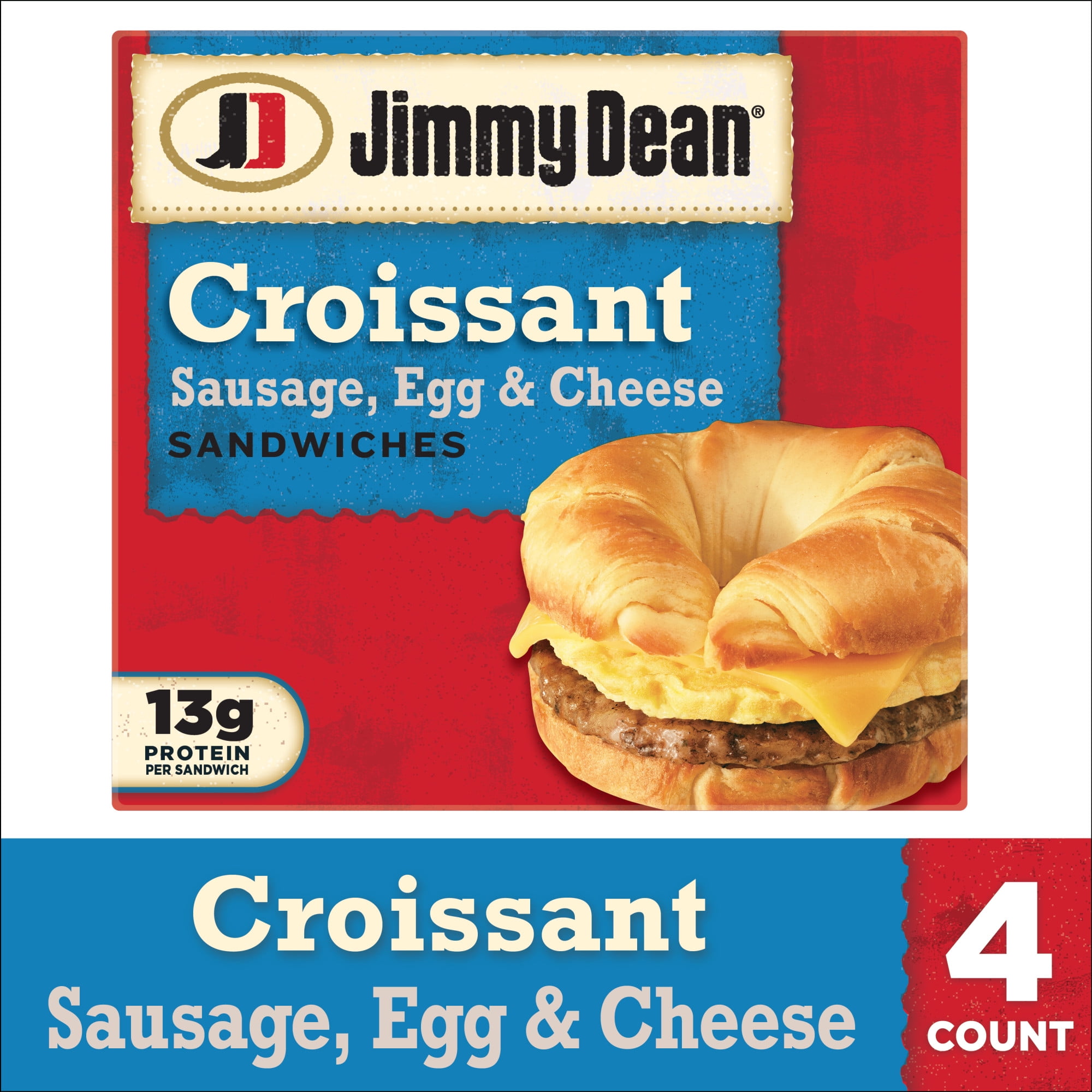 Jimmy Dean Sausage Egg Cheese Croissant Sandwiches 36 Oz 8 Ct Frozen Walmart Com