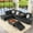 Dark Grey, variant on Gewnee 94.49”L-Shaped Modular Sectional Sofa with Storage Ottoman,Drop Down Cup Holders,Nailhead Trim,3 Toss Pillows for Living Room,Bedroom,Office.Dark Grey