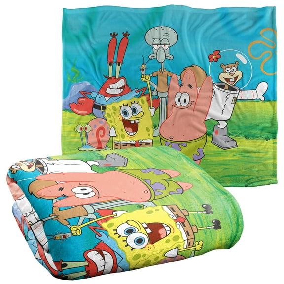 Spongebob Blanket, 50"x60" Spongebob Group Scene Silky Touch Super Soft Throw Blanket