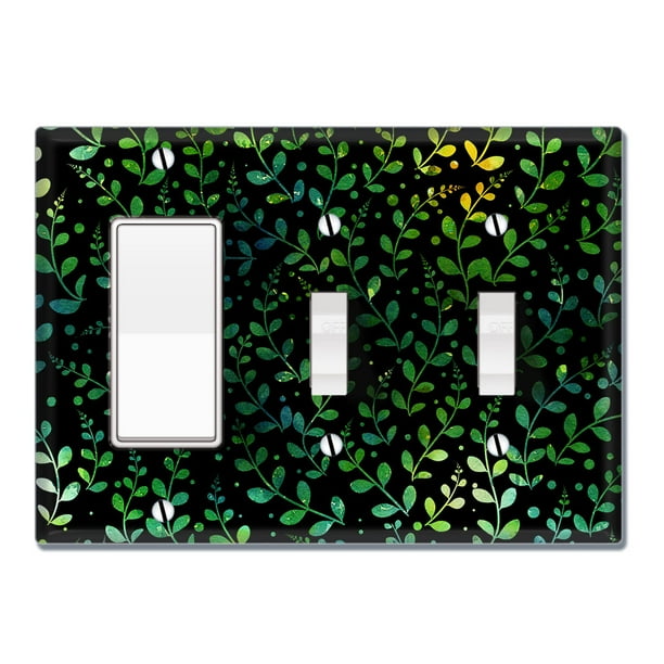 Wirester Triple 1 Gang Decorator Light Switch And 2 Gang Toggle Wall Plate Switch Plate Cover Green Leaf Pattern Walmart Com Walmart Com