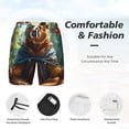 thumbnail image 2 of Kdxio Maple Meditating Bear Print Men's Swim Trunks with Compression Liner 7 Inch Inseam Quick Dry Swim Shorts, 2 of 5