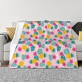 thumbnail image 1 of Fotbe Pineapple And Leaves Manta de Franela con Estampado, Manta Ultrasuave para Cama, Sofá, Auto, Hipoalergénica y Antibolitas-40"x30", 1 of 6