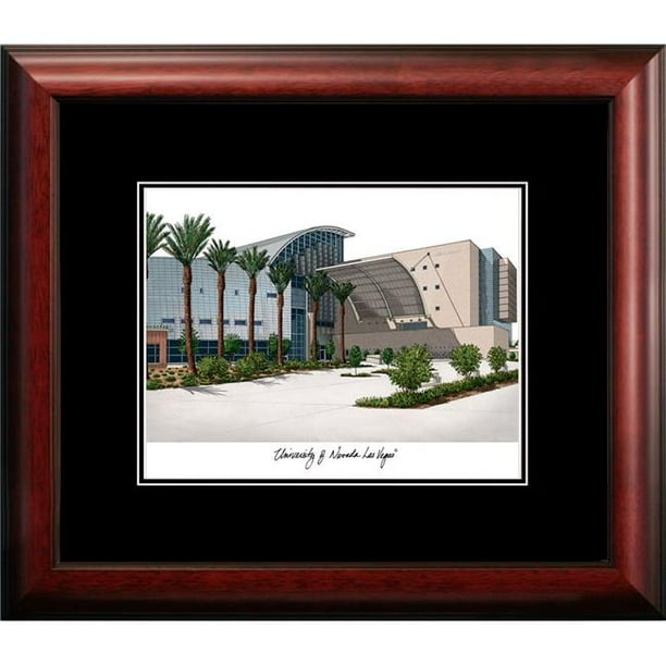 Campus Images NV995A 14 x 18 Po Université de Nevada&44; Las Vegas Acajou Satin Académique Encadré Lithographie