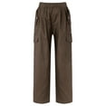 thumbnail image 3 of DPOIS Girls Hip Hop Jazz Street Cargo Pants Straight Leg Sweatpants Joggers Brown 14, 3 of 7