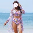 thumbnail image 2 of Trajes de Baño de Bikini de Mujer con Correas Impresas V Sexy Split Set de Tres Piezas, Diseño de Corte Alto para la Piscina de Playa Y las Vacaciones de Verano, 2 of 9