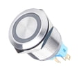 thumbnail image 1 of Interruptor de botón pulsador de acero inoxidable de 22 mm y roja Cabeza plana Cola Interruptor de botón pulsador de 22 mm, 1 of 6
