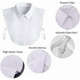 thumbnail image 5 of Camicover Fake Collar Detachable Half Shirt False Collar Solid Color Pointed Doll Peter Pan Blouse Dickey for Women Favors, 5 of 6