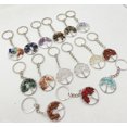thumbnail image 3 of Hot Selling Natural Gem Stone Crystal Quartz fluorite lapis amethyst 7 Chakra Round 30MM Life Of Tree Pendant Keychain Chain tzw, 3 of 6