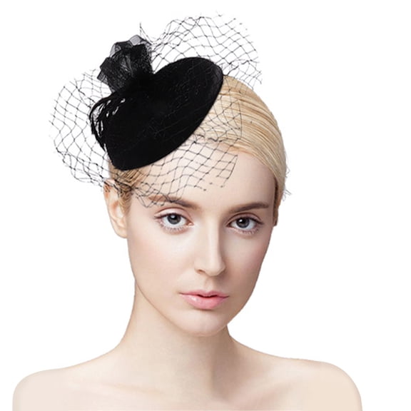 LEORX 1Pcs Black Women's Hat Beret Fascinator Hair Accessory for  Occasion