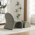 thumbnail image 2 of 24.8 "Amplia silla sin brazos tapizada moderna con almacenamiento otomano, silla de acento de chenilla para sala de estar, dormitorio, oficina y sala de lectura, 2 of 5