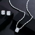 thumbnail image 6 of Square Cut Baguette CZ Round Light Blue Necklace Set for Women Banquet Jewelry, 6 of 7