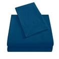 thumbnail image 3 of YYAO Queen Size Super Soft Bed Set with Deep Pocket Fitted Sheet for Home Hotel, 4 Piece, Navy Blue, 3 of 4