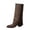 Coffee Boot, variant on Women Knee High Boot Round Toe Pull On Wrap Over Shaft Low Block Heel Shoe For Art Visit Gray 42