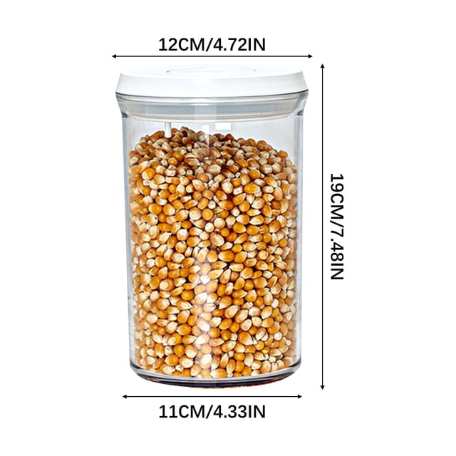 Plastic Storage Jars With Airtight Lids 4-Sided Locking Lid Rectangular Dry Food Container For Nuts Candy Barley Rice Pasta Cereal Coffee