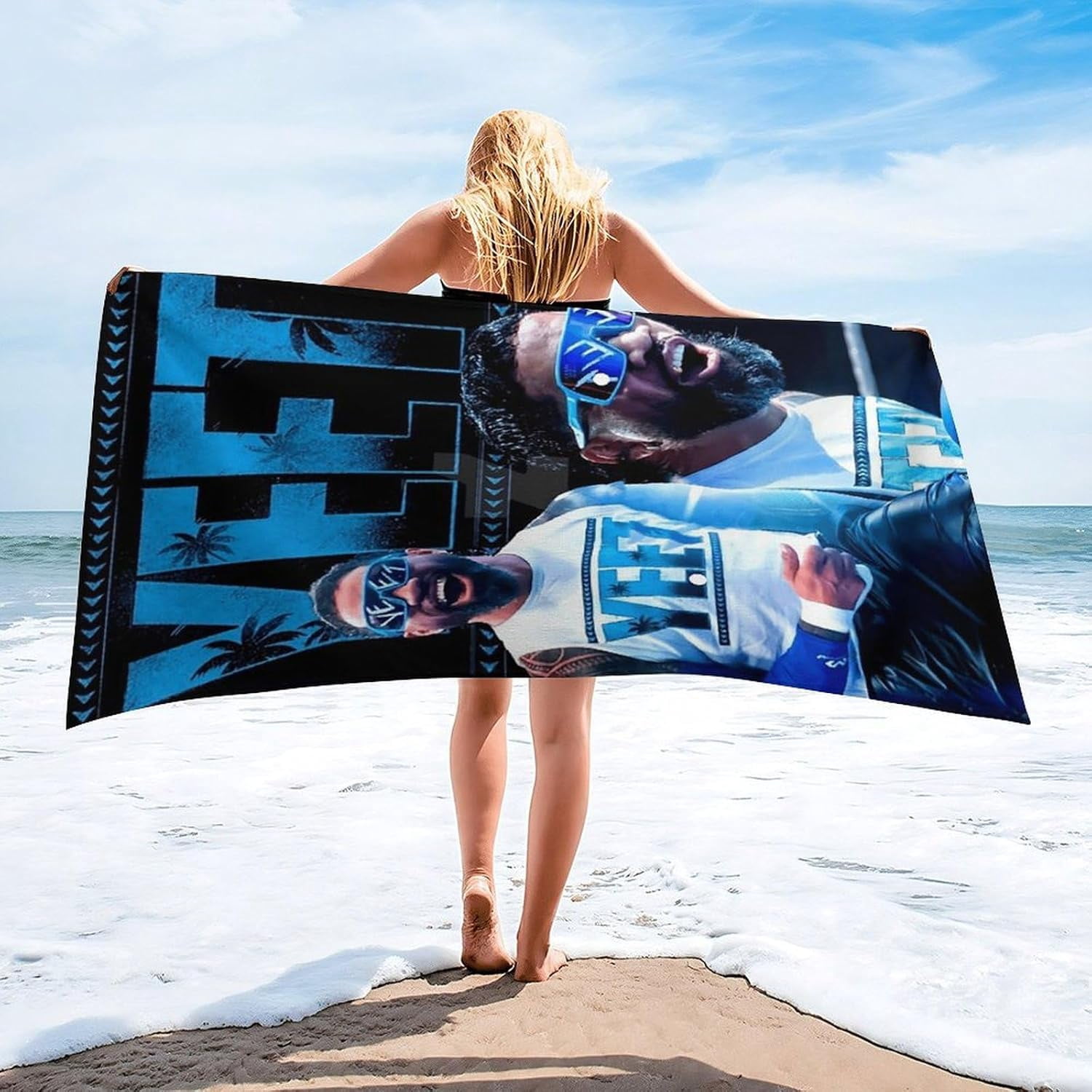 Jey USO Wrestling Merch Beach Towel Microfiber Bath Towels Oversized Towels Quick Dry Pool Beach Essentials 61.4 X 30.3 Inch