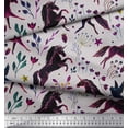 thumbnail image 2 of Soimoi Poly Georgette Fabric Leaves,Floral & Unicorn Animal Print Fabric by Yard 42 Inch Wide, 2 of 3
