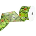 thumbnail image 3 of Cartoon Pumpkin and Skull Wired Ribbon, 2-1/2-Inch, 10-Yard - Lime Green, 3 of 3
