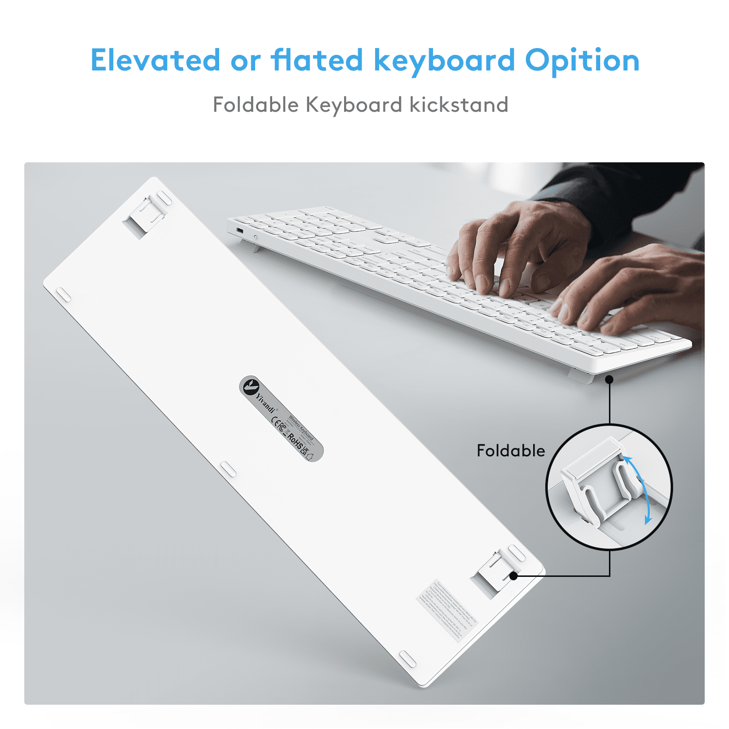 Wireless Bluetooth Keyboard for Mac OS Devices – QWERTY Layout, Scissor Keys Precise Typing, Rechargeable Battery, 80 Days Extra-Long Working Time, Compatible with iMac/MacBook Pro/Mac Mini or iPad