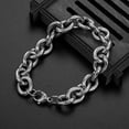 thumbnail image 3 of QQTDFG 11/13/15mm Mens Round Heavy Rolo Chain Link 316L Stainless Steel Bracelet Bangle-Silver-11mm-7.5 inches bracelet, 3 of 7
