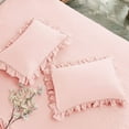 thumbnail image 6 of Bedding Bedspread Set Bed King - 3 Pieces Farmhouse Bedspread Skirt Coverlet Bed Spreads Quilt Chic Vintage Bedding Ruffle Bedspread Rustic with 2 Pillow Shams for Bedroom Home Dorm (Pink, King), 6 of 7
