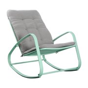 30° Patio Rocking Chair Outdoor,Easy to Assemble ,Safe and Comfortable-Light green