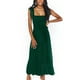 thumbnail image 3 of Vestido sin mangas para mujer, con cordones, tirantes en los hombros, dobladillo con volantes, cintura alta, cinturón, aberturas laterales, vestido de verano, 3 of 4