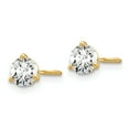 thumbnail image 2 of 14k 3/4 carat total weight Round Certified VS/SI D E F Lab Grown Diamond Screw Back 3 Prong Stud Post Earrings 14k Yellow Gold Earrings, 2 of 2