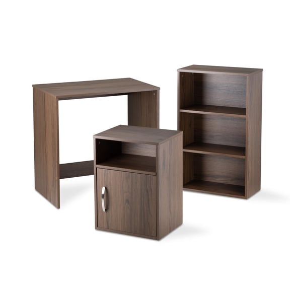 Set Escritorio, Librero y Archivero de Madera Kingshouse Moderno Multifuncional Muebles Organizador beige