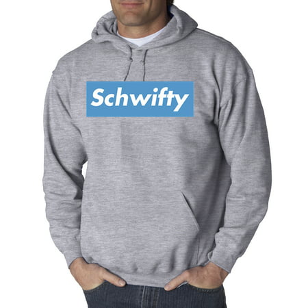 New Way 858 - Adult Hoodie Schwifty Supreme Rick Morty Parody Logo Sweatshirt 3XL Heather (Best Fake Supreme Box Logo Hoodie)